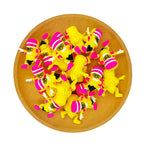 Silicone 3D Focal Beads Yellow Pencil Man Wearing 3D Glasses 20pcs 2