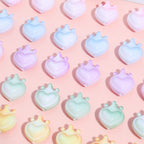 Heart Crown Acrylic Beads 17x19mm Glossy Pastel and Black 8pcs 3