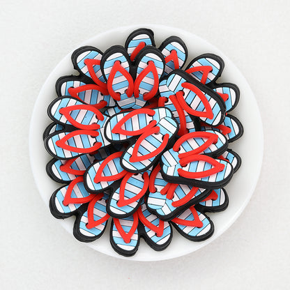 Colorful Flip Flops 3D Silicone Focal Beads 20 pcs 5