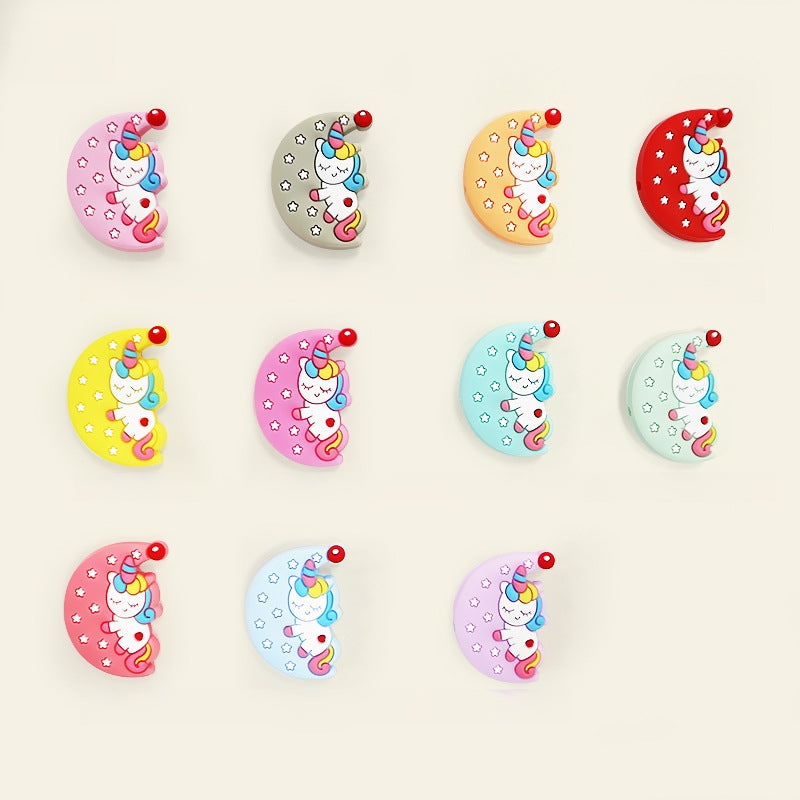 Silicone Focal Beads Lunar Unicorn Holding Moon 20pcs