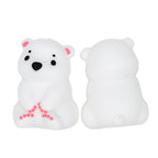 Silicone 3D Focal Beads Sitting Bear With Pink Paw Detail 20pcs