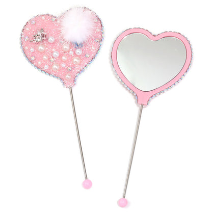 Beadable Heart Shape Handheld Makeup Mirror 22