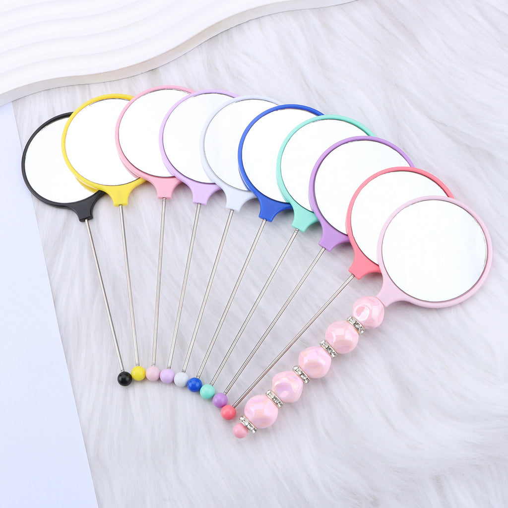Beadable Mirrors Mini Handheld Round