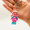 PVC Fruit Girl Keychain Soft Rubber Cartoon Character Charm 6