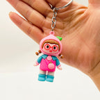 PVC Fruit Girl Keychain Soft Rubber Cartoon Character Charm 6