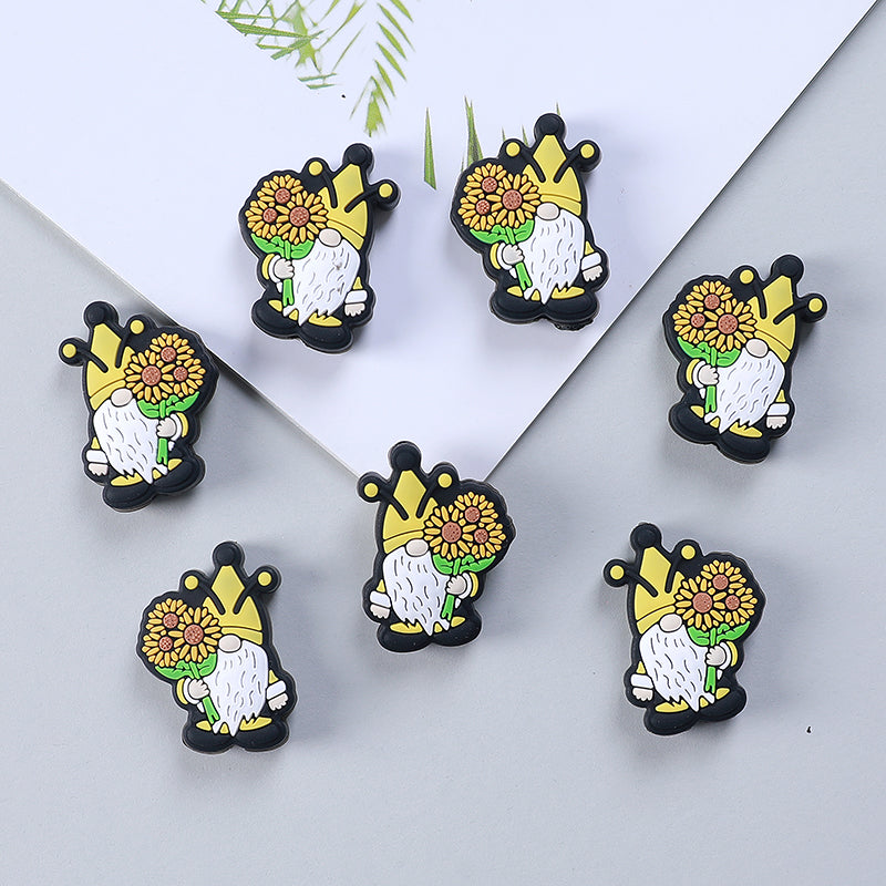 Silicone Focal Beads Daisy You Are My Sunshine Text 20pcs 13