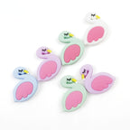 Silicone Focal Beads Flamingo Sleeping Pose Pastel Colors 10pcs