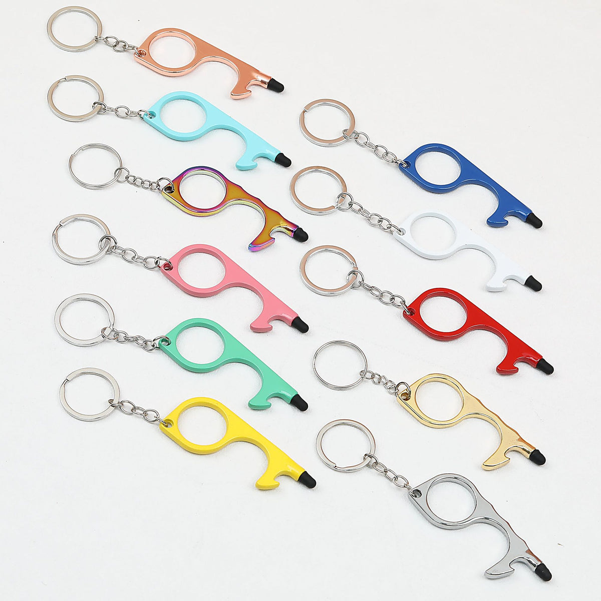 No Touch Door Opener Touchscreen Keychain Multifunctional Alloy
