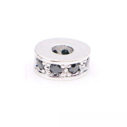 Copper Round Spacer Beads 8mm Inlaid Zircon 10pcs 7