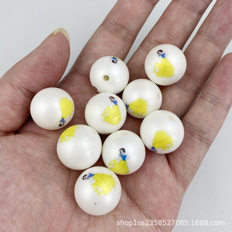 Matte Pearl Princess Bubblegum Beads ABS Plastic 20mm 10pcs 3