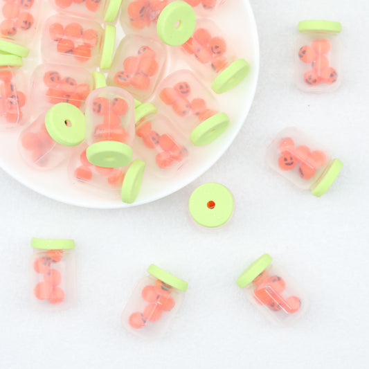 Halloween Pumpkin 3D Silicone Focal Beads 20 pcs 2