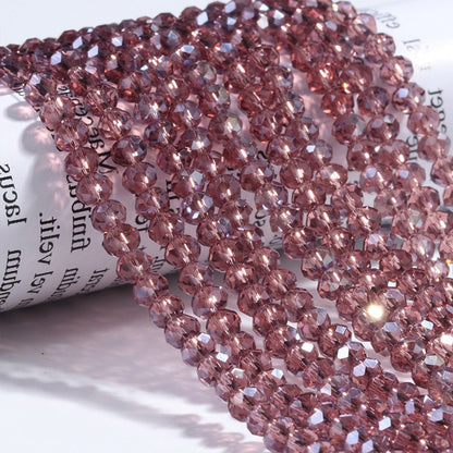 Electroplated Flat Glass Beads 8mm Colorful Mixed 10 Strands 13