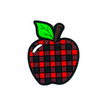 Silicone Focal Beads Apple Grid Check Pattern 20pcs