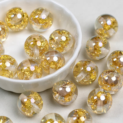 Clear Metallic Rose Round Resin Beads 16mm 10pcs 6