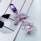 Acrylic Orchid Keychain Transparent Floral Rainbow Hues Charm 9