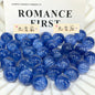 Color Changing Glitter Striped Round Resin Beads 16mm 10pcs 12