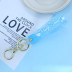 Silicone Transparent Wristlet Keychain Pastel Colors Durable Lightweight 4