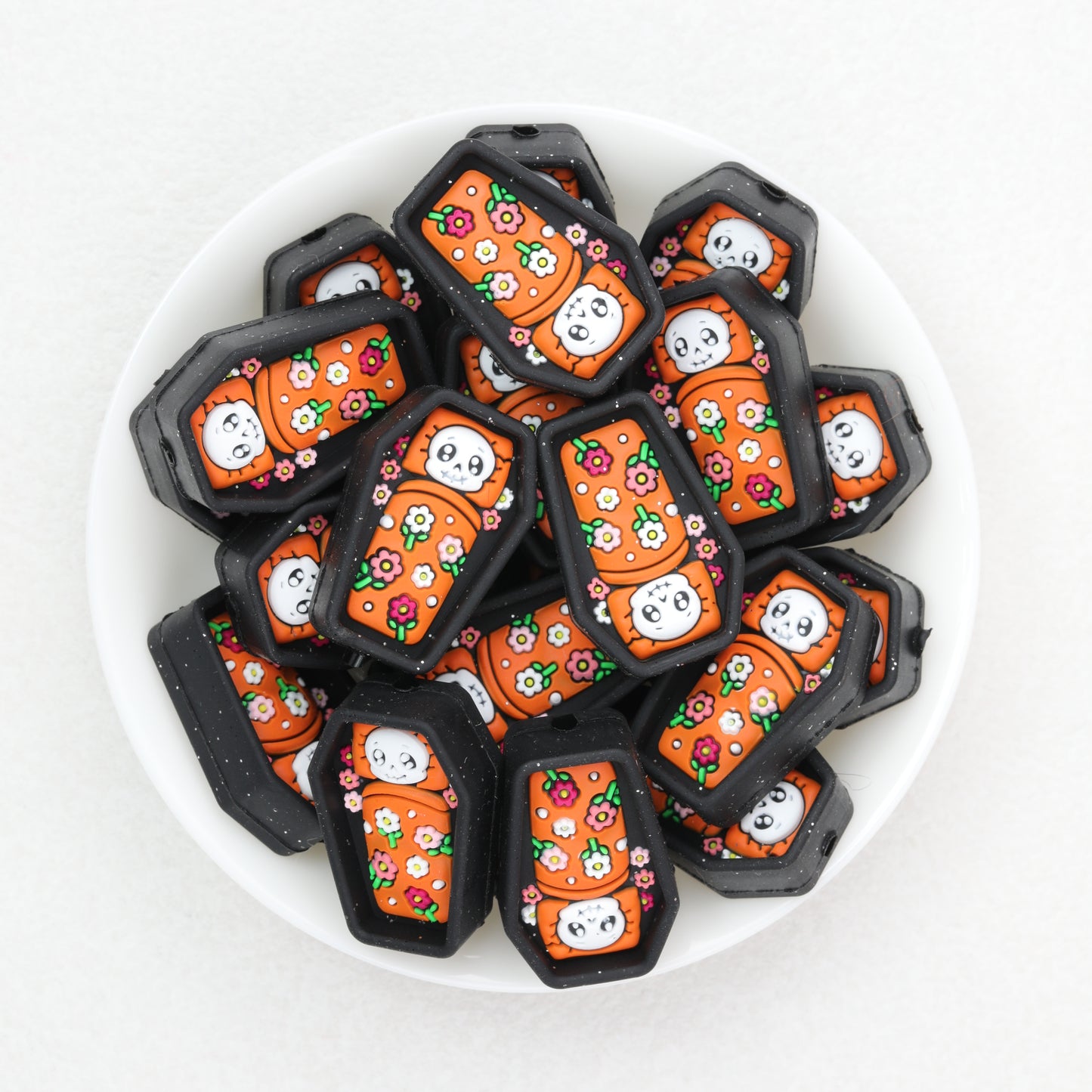 3D Mummy Coffin Silicone Focal Beads 20 pcs Colorful Assortment 3