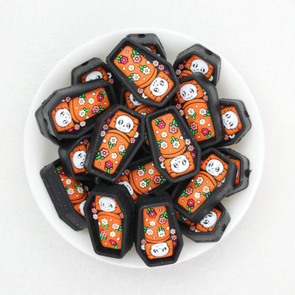 3D Mummy Coffin Silicone Focal Beads 20 pcs Colorful Assortment 3