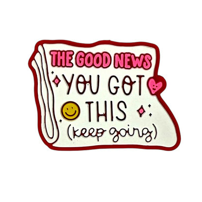 Silicone Focal Beads Keep Going Motivational Text Card Shape 20pcs 5
