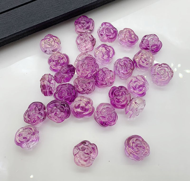 Czech Glass Beads Flower 13mm Multicolor Assorted 100pcs 7