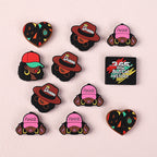 Silicone Focal Beads Black History Queen Wearing Period Hat 20pcs 6