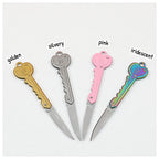 Mini Folding Self Defense Keychain Stainless Steel Key Shape 2pcs