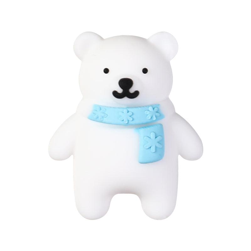 3D Winter Animal Silicone Focal Beads 20 Pcs with Reindeer Snowman Penguin 11