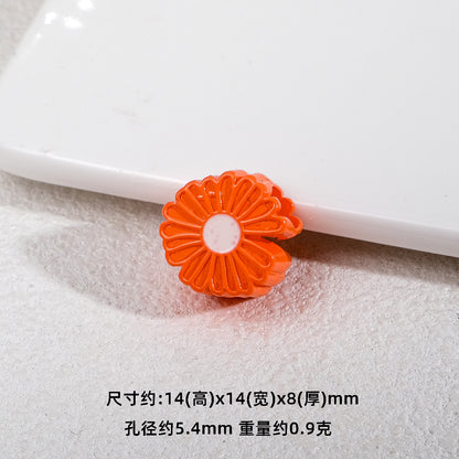 Bright Daisy Acrylic Flower Beads 14mm Round Shape 20pcs 14