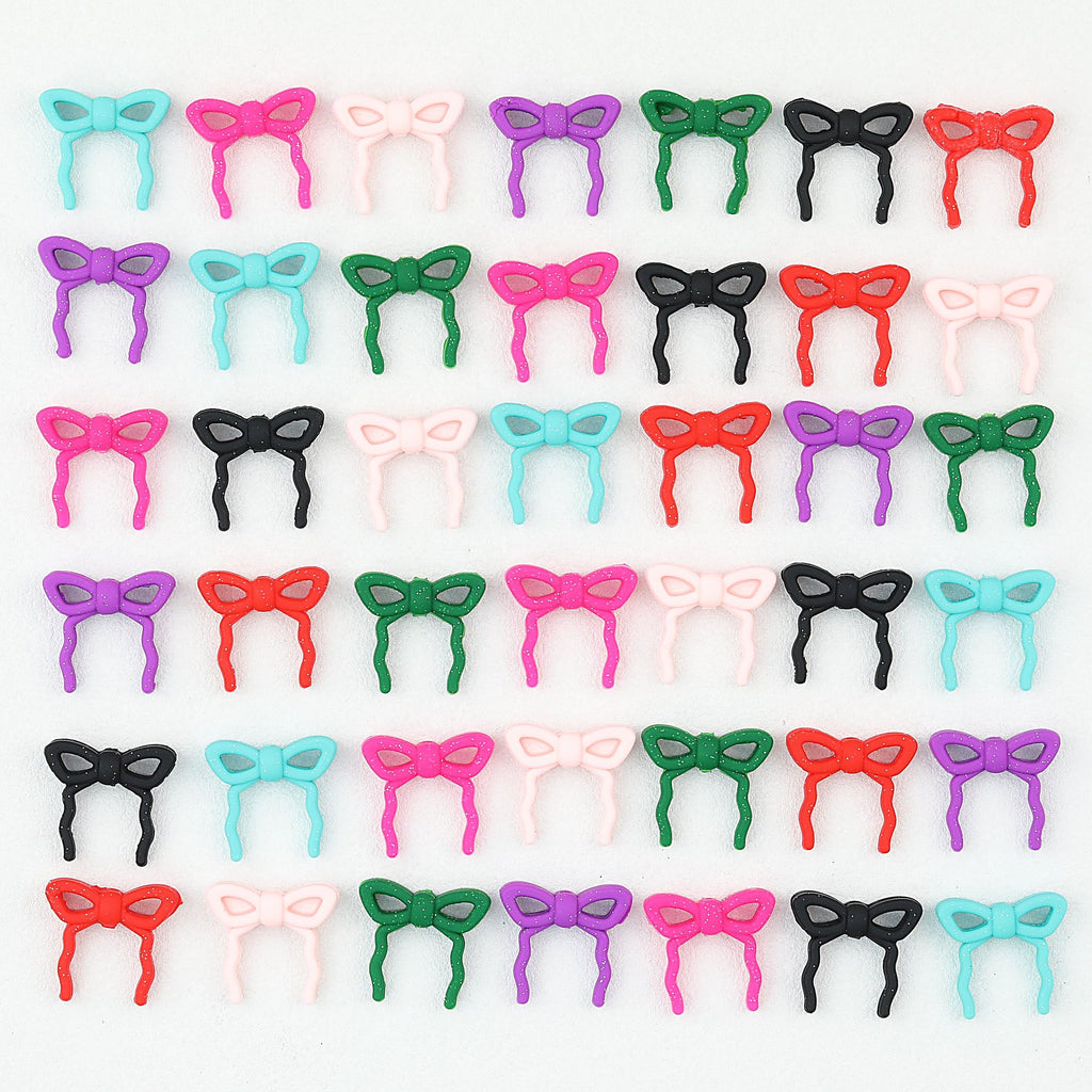 Colorful Bow Silicone Focal Beads with Hole 20 pcs