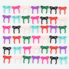 Colorful Bow Silicone Focal Beads with Hole 20 pcs