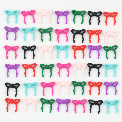 Colorful Bow Silicone Focal Beads with Hole 20 pcs