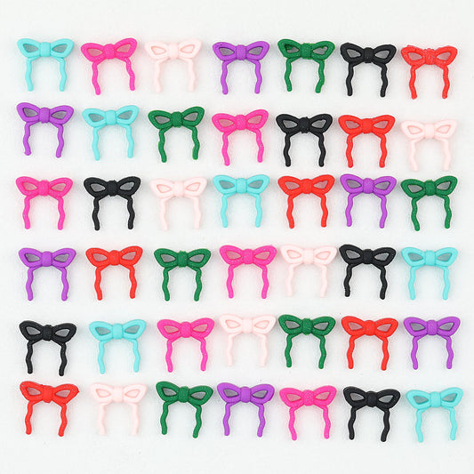 Colorful Bow Silicone Focal Beads with Hole 20 pcs