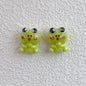 Hand Painted Frog Ceramic Beads 15mm Green Yellow Fruit 10pcs 4