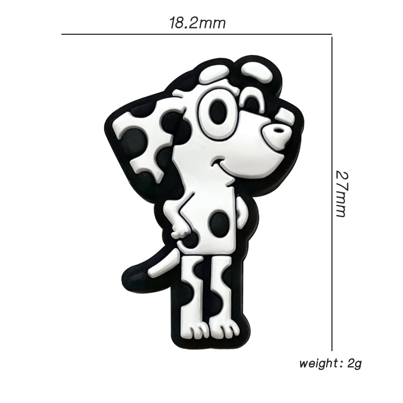 Silicone Focal Beads Dalmatian Dog Standing Pose 20pcs