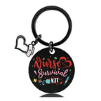 Stainless Steel Nurse Nursing Heart Cap Charm Color Printing Keychain 4