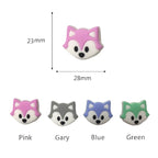 Silicone Focal Beads Fox Face Pastel Colors 20pcs