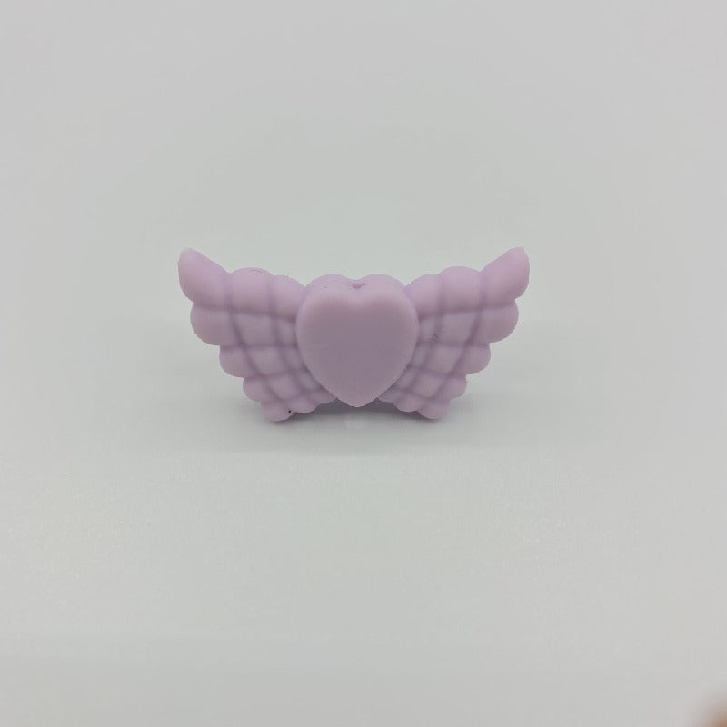 Wing Silicone Beads Mixed Colors 20pcs 15