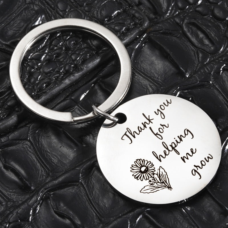 Sunflower Teacher Appreciation Keychain Stainless Steel Keepsake 3