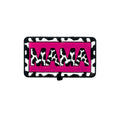Silicone Focal Beads MAMA Leopard Cutout Pink and Teal 20pcs 3