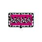 Silicone Focal Beads MAMA Leopard Cutout Pink and Teal 20pcs 3