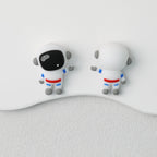 3D Spacesuit Astronaut Silicone Focal Beads Wholesale, Side Profile Front View Black Red Blue Suit