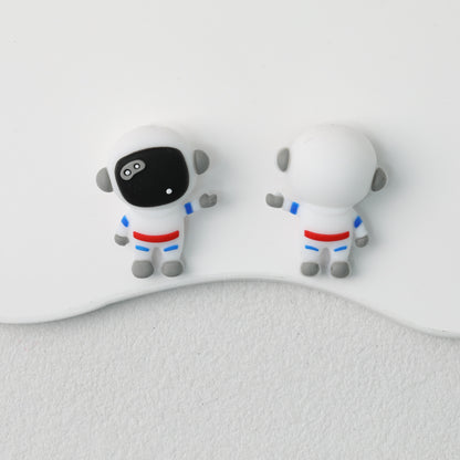 Silicone 3D Focal Beads Spacesuit Astronaut Side Profile Front View 20pcs
