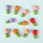 Silicone 3D Focal Beads Tulip Detailed Petals Vibrant Colors 20pcs 5