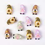 Silicone 3D Focal Beads Spring Dwarf Holding Bee Heart 20pcs 2
