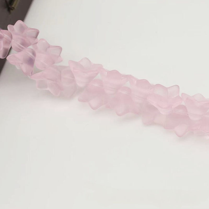 Frosted Transparent Trumpet Flower Glass Beads 9*13mm 20pcs 4