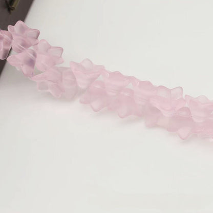 Frosted Transparent Trumpet Flower Glass Beads 9*13mm 20pcs 4