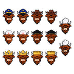 Silicone Focal Beads Highland Cattle Wearing Police Hat Crown 20pcs 5