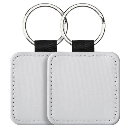 Sublimation Blank Keychain White Metal Ring Multiple Shapes 4