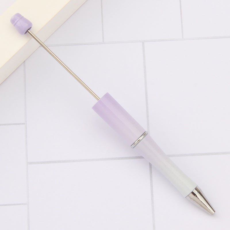 Beadable Plastic Pens Wholesale, Pearlescent Gradient Three-Color Transitions Ballpoint Ink, 11.5mm x 145mm
